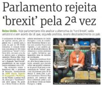 Parlamento rejeita ‘brexit’ pela 2ª vez