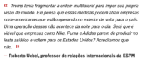 Professor Roberto Uebel concede entrevista ao portal UOL sobre a “Taxa Trump”
